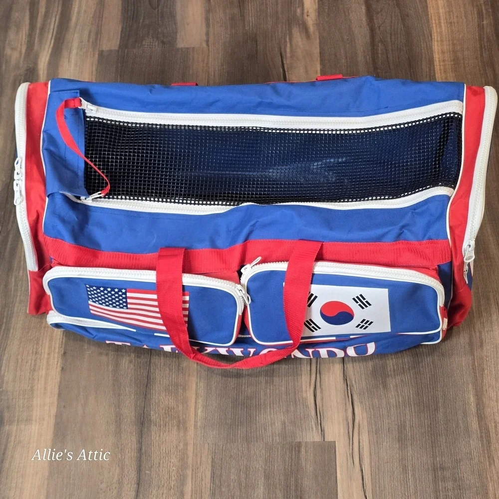 Taekwondo Black Belt Academy Duffle ATA Sparring Gear Bag Martial Arts 26x13